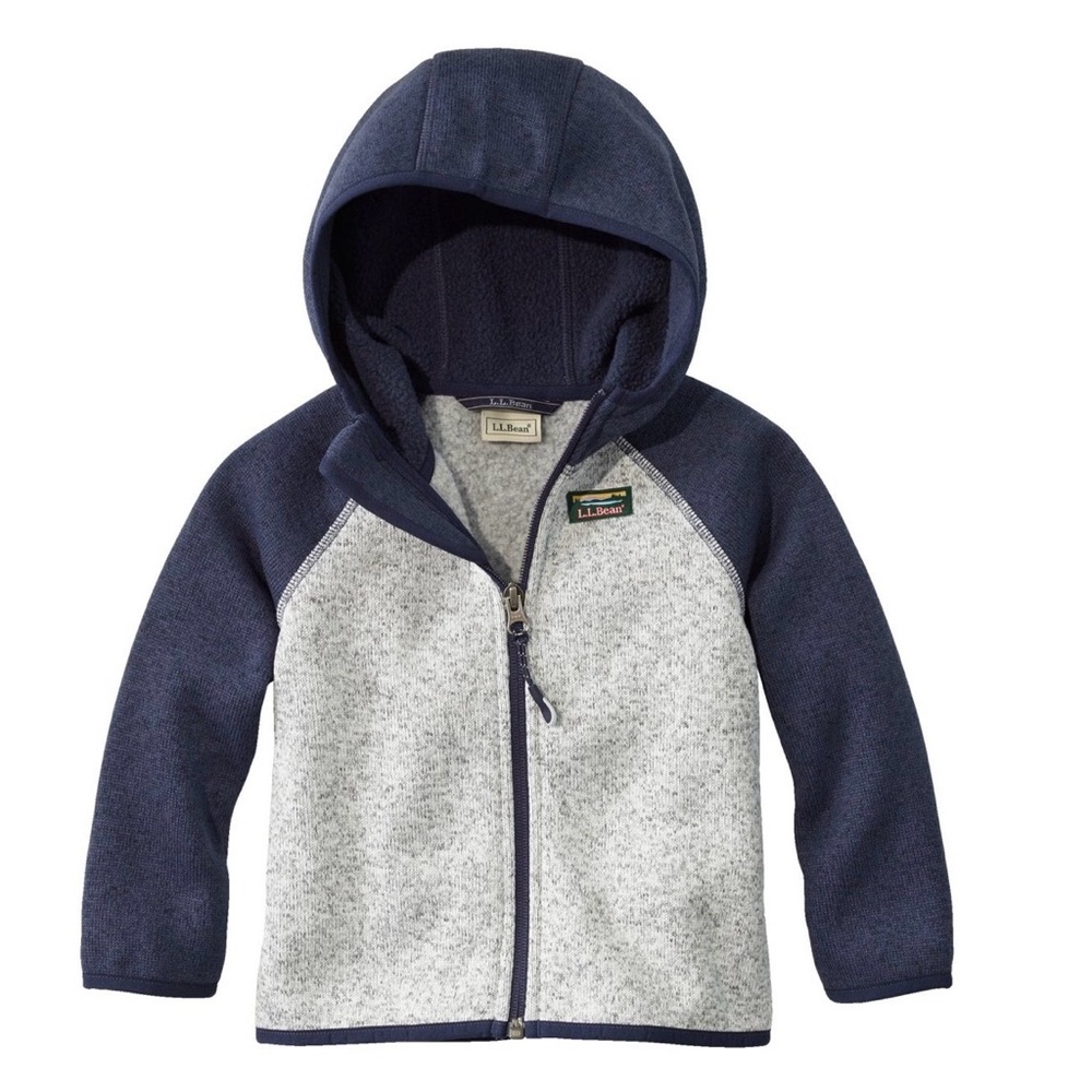 L.L. Bean Kids' Charcoal and Navy Full-Zip Hoodie